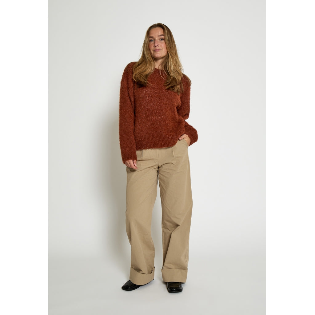 DESIRES KAIA BOUCLE KNIT PULLOVER | BRUIN