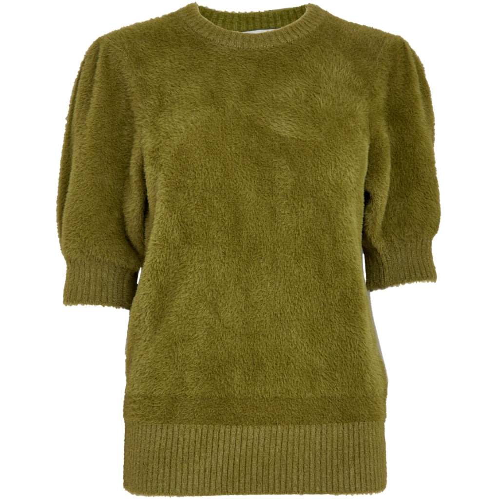 PEPPERCORN MICIA/ HARRIET KNIT T-SHIRT | OLIVE GREEN