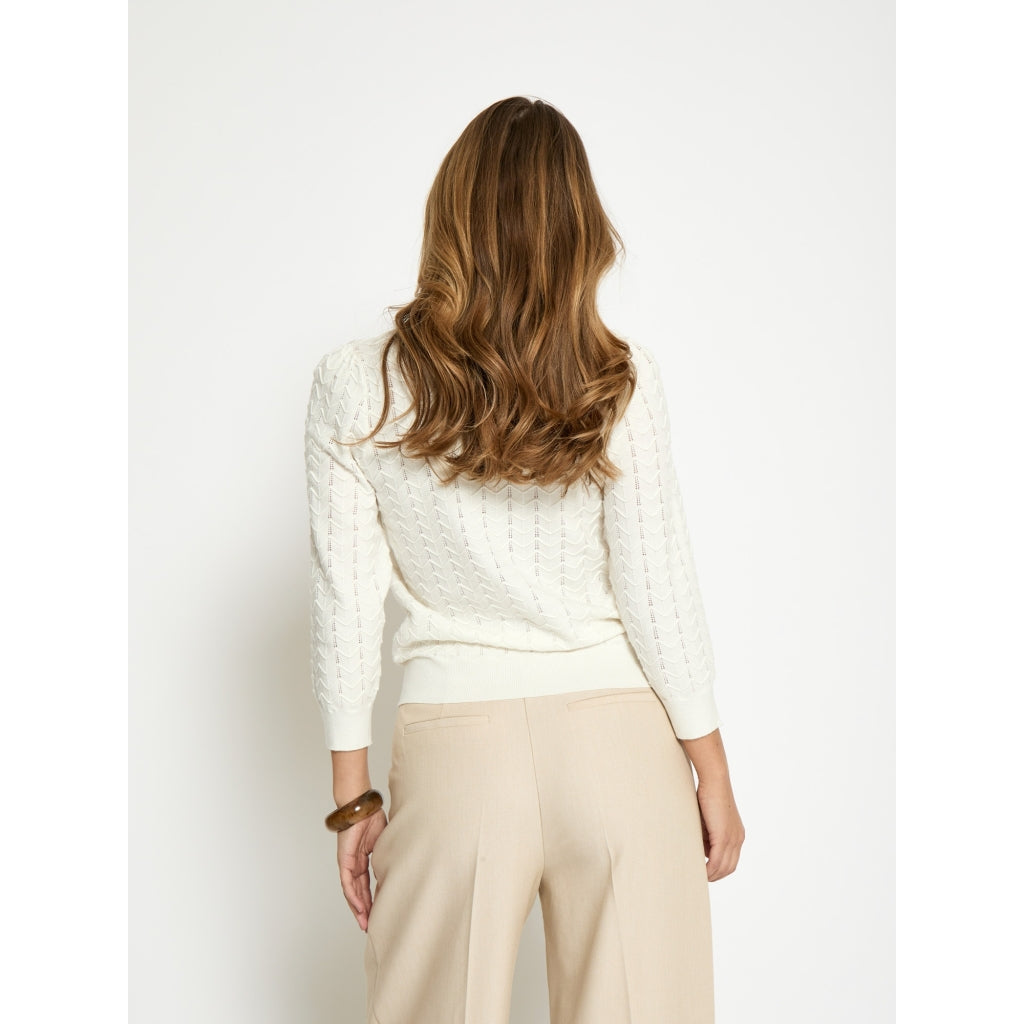 PEPPERCORN ROSY 3/74 SLEEVE PULLOVER | CLOUD DANCER