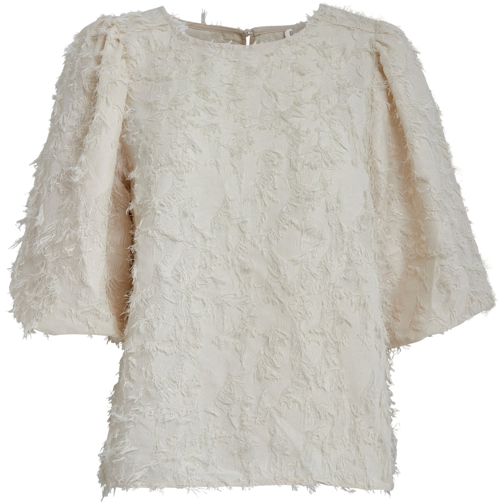 PEPPERCORN TYRELL HALF SLEEVE BLOUSE | BEIGE