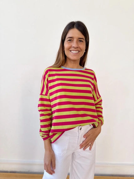 COTTON TREAT LONG SLEEVE SHIRT MIND TRAVELER | GROEN/ROZE
