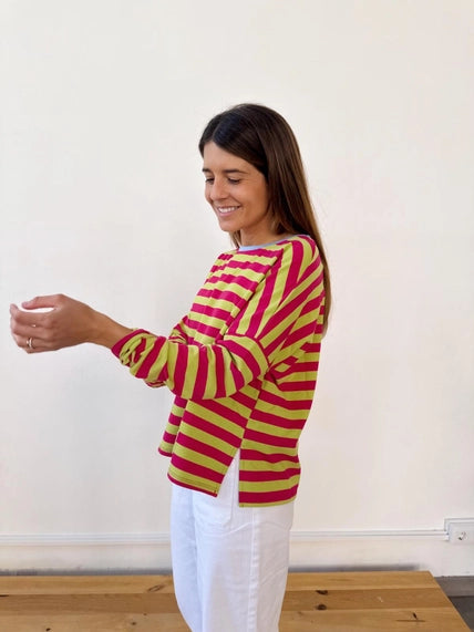 COTTON TREAT LONG SLEEVE SHIRT MIND TRAVELER | GROEN/ROZE