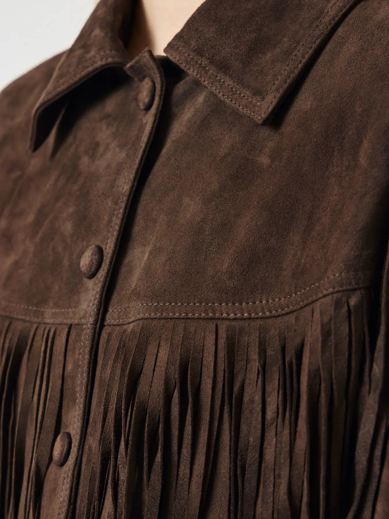 YAS HANNAH FRINGE LEATHER JACKET
