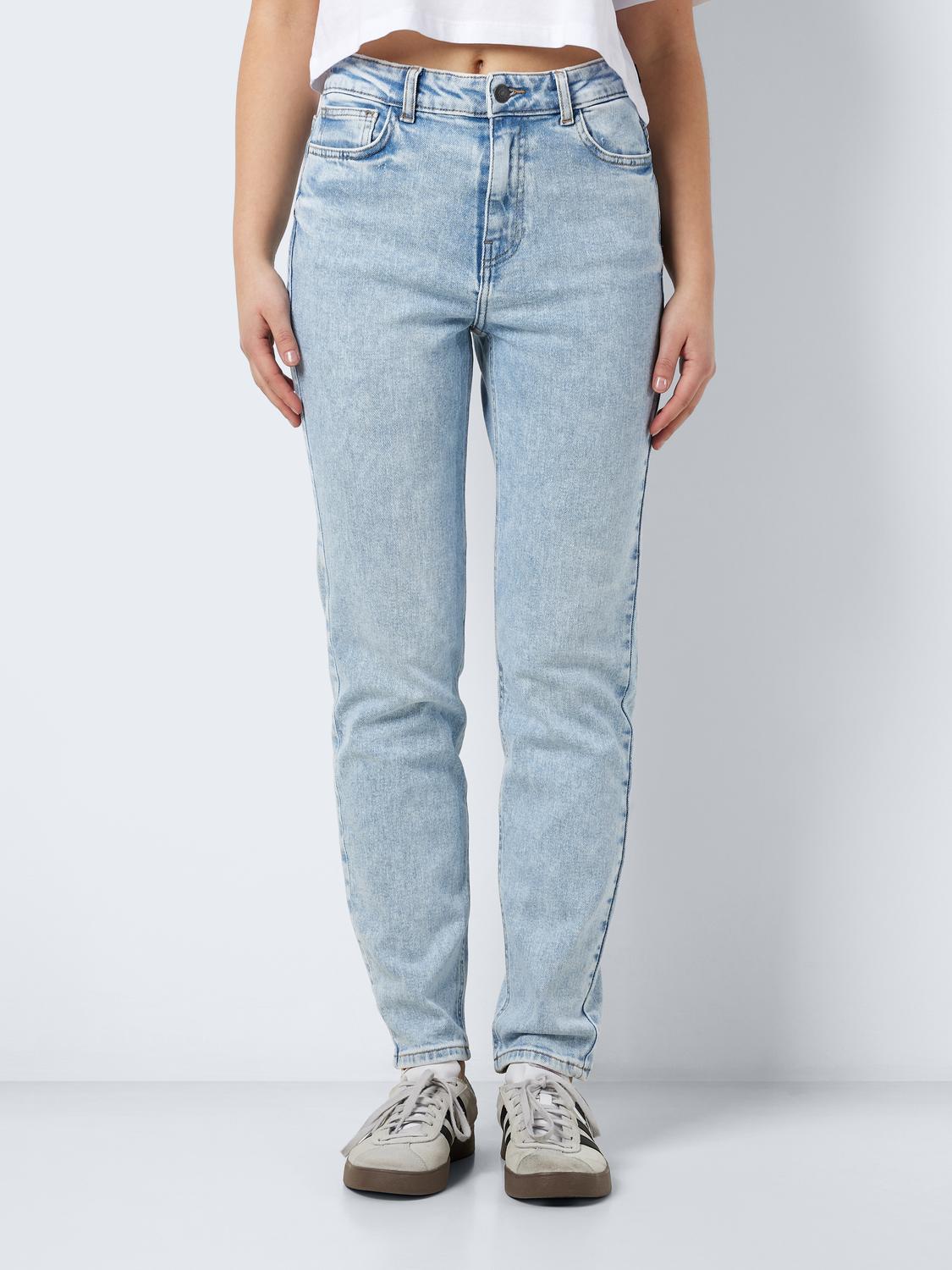 NOISY MAY MONI HW ST ANK JEANS | LIGHT BLUE DENIM