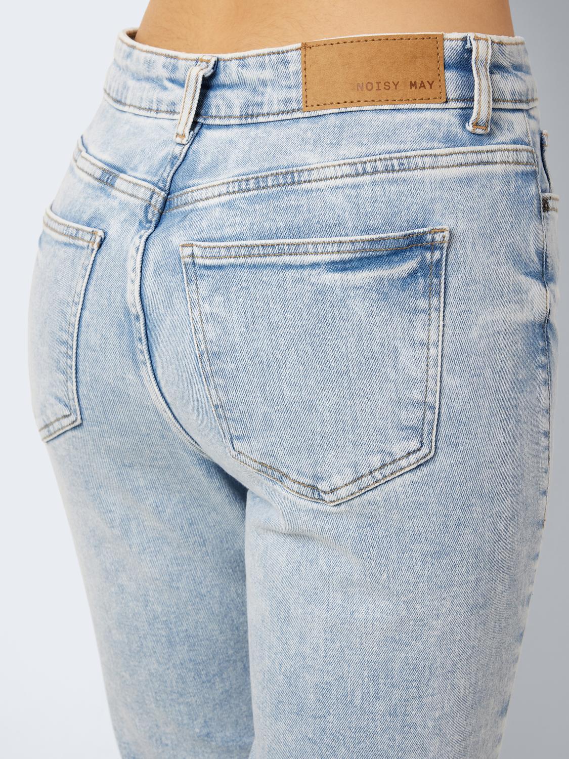 NOISY MAY MONI HW ST ANK JEANS | LIGHT BLUE DENIM