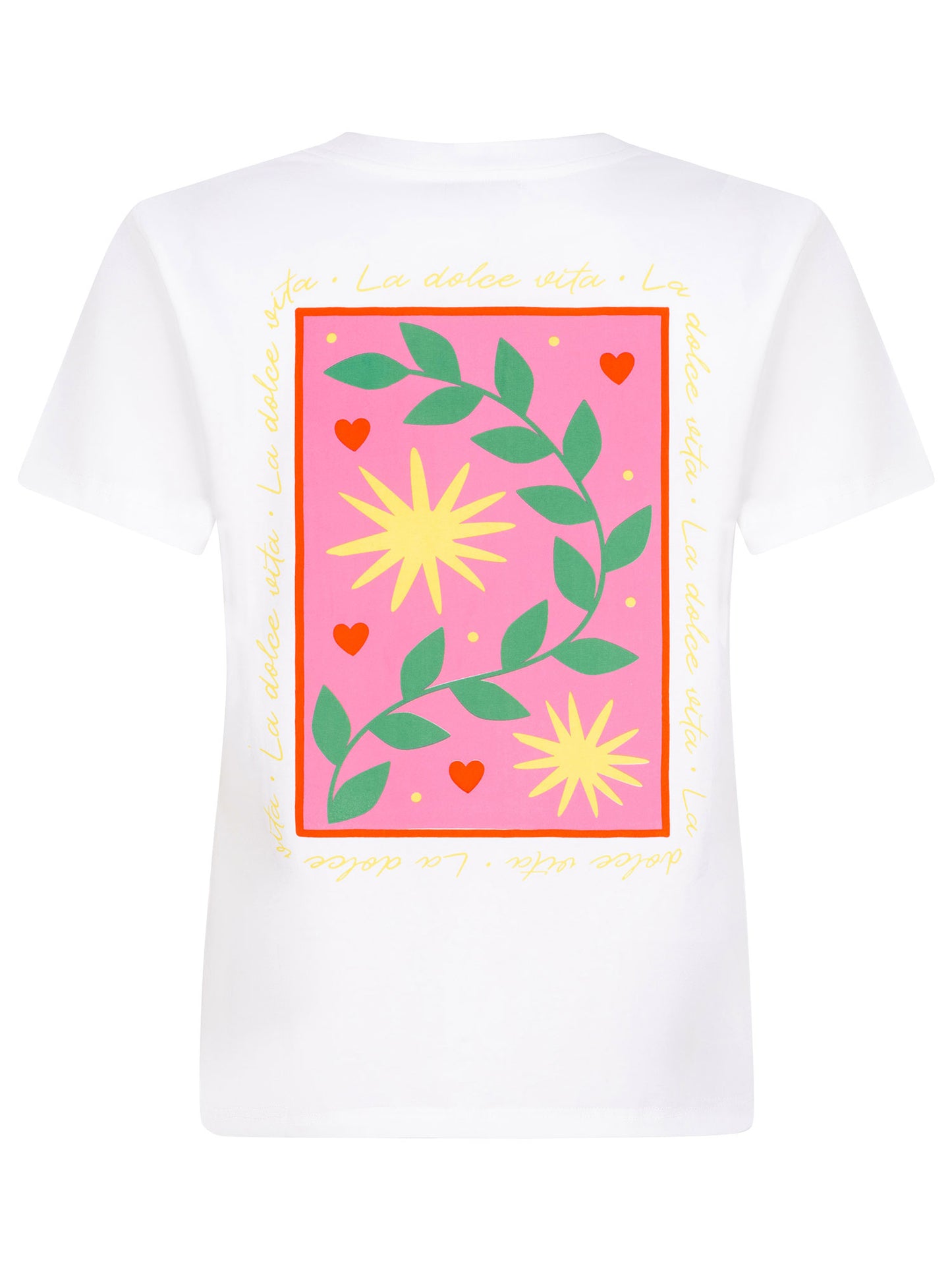 YDENCE T-SHIRT LA DOLCE VITA | PINK/GREEN