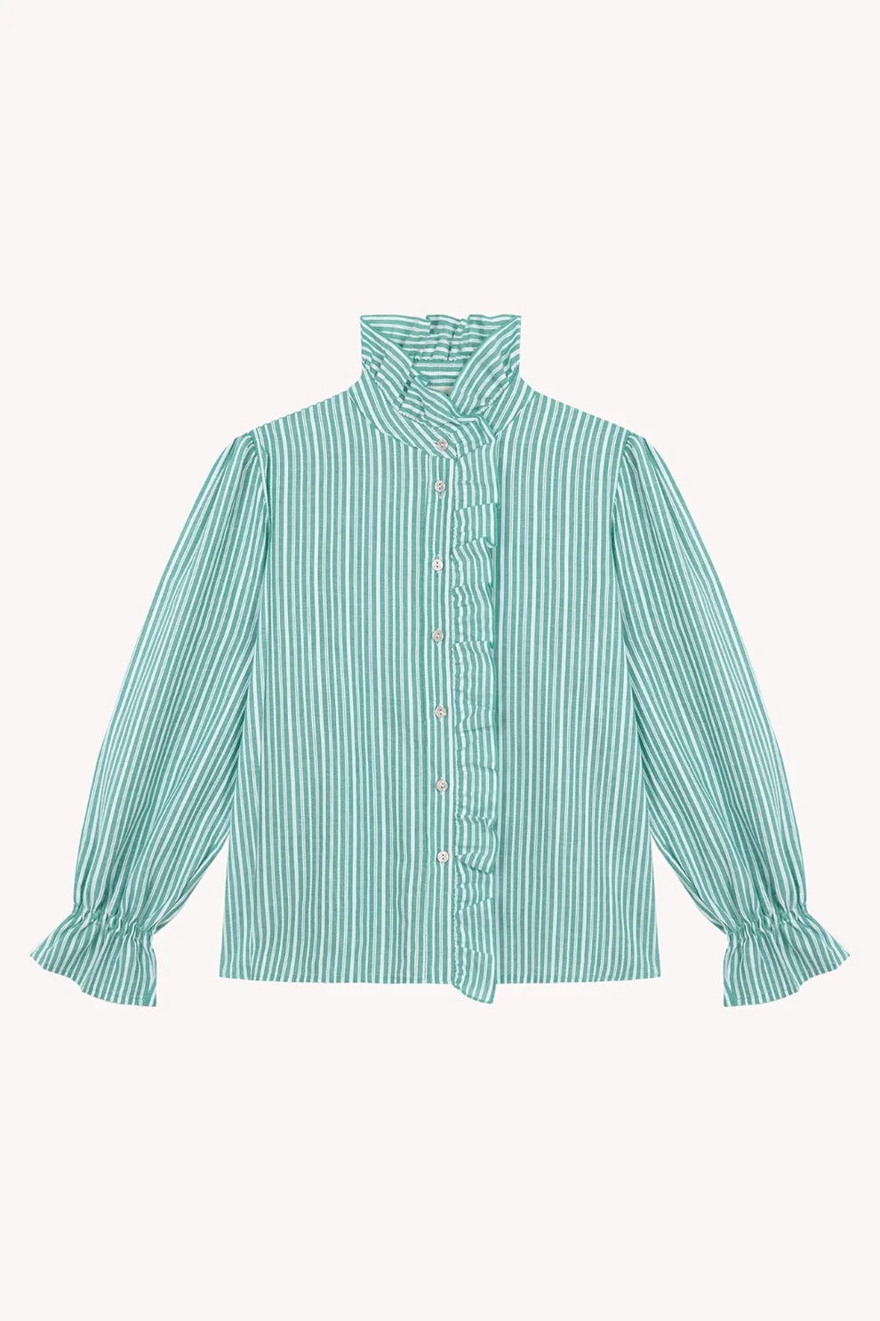 MINDTRAVELER GESTREEPTE BLOUSE GROEN/WIT