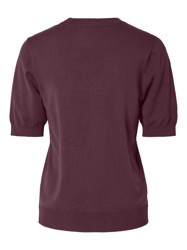 YAS LENA SS KNIT PULLOVER | BORDEAUX ROOD