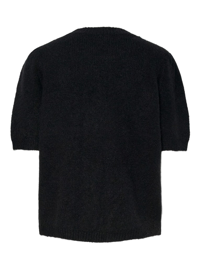 YAS ANNE SS KNIT PULLOVER | ZWART