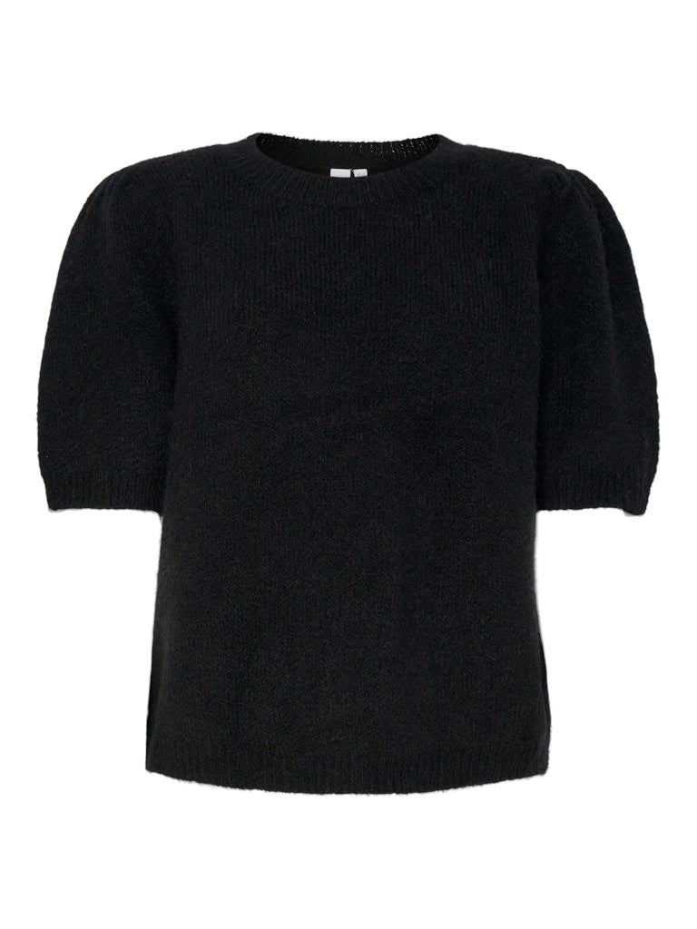YAS ANNE SS KNIT PULLOVER | ZWART