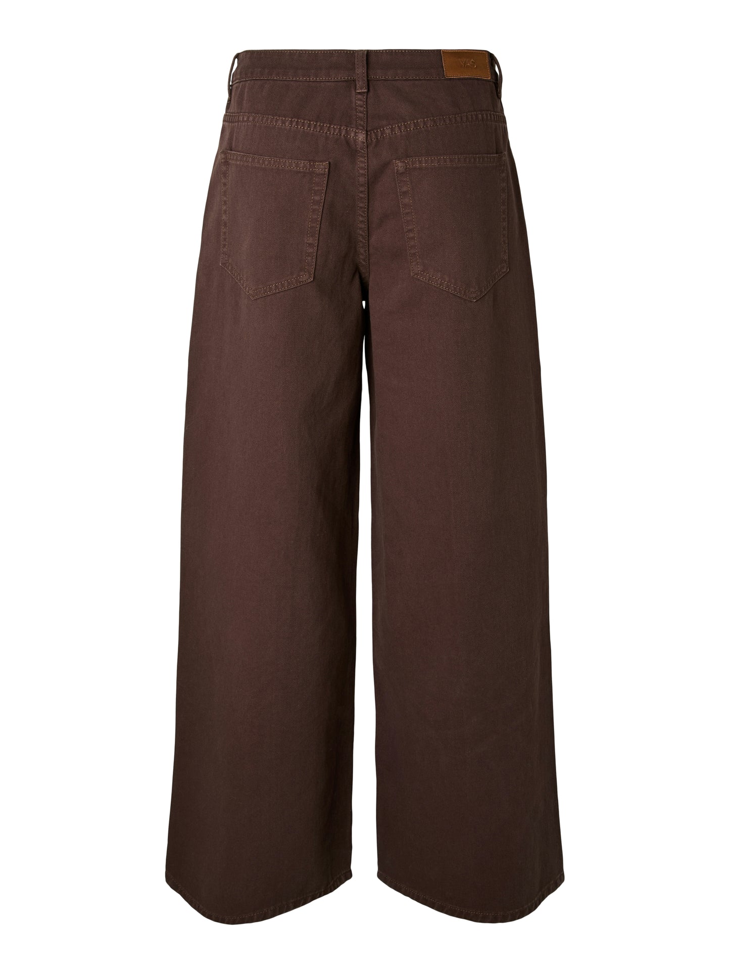 YAS ELSIE MW WIDE JEANS | BROWN