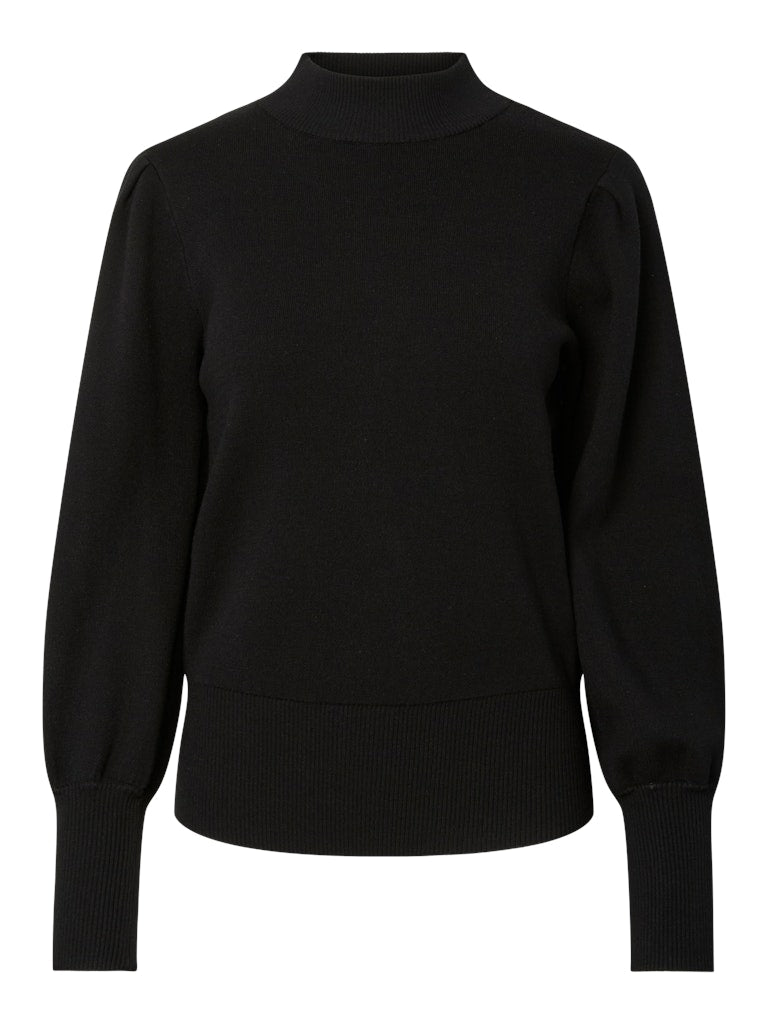 YAS FONNY LS KNIT PULLOVER | ZWART