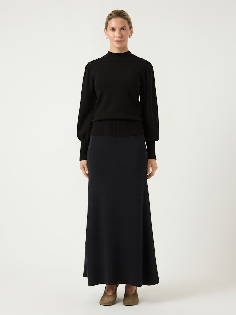 YAS FONNY LS KNIT PULLOVER | ZWART