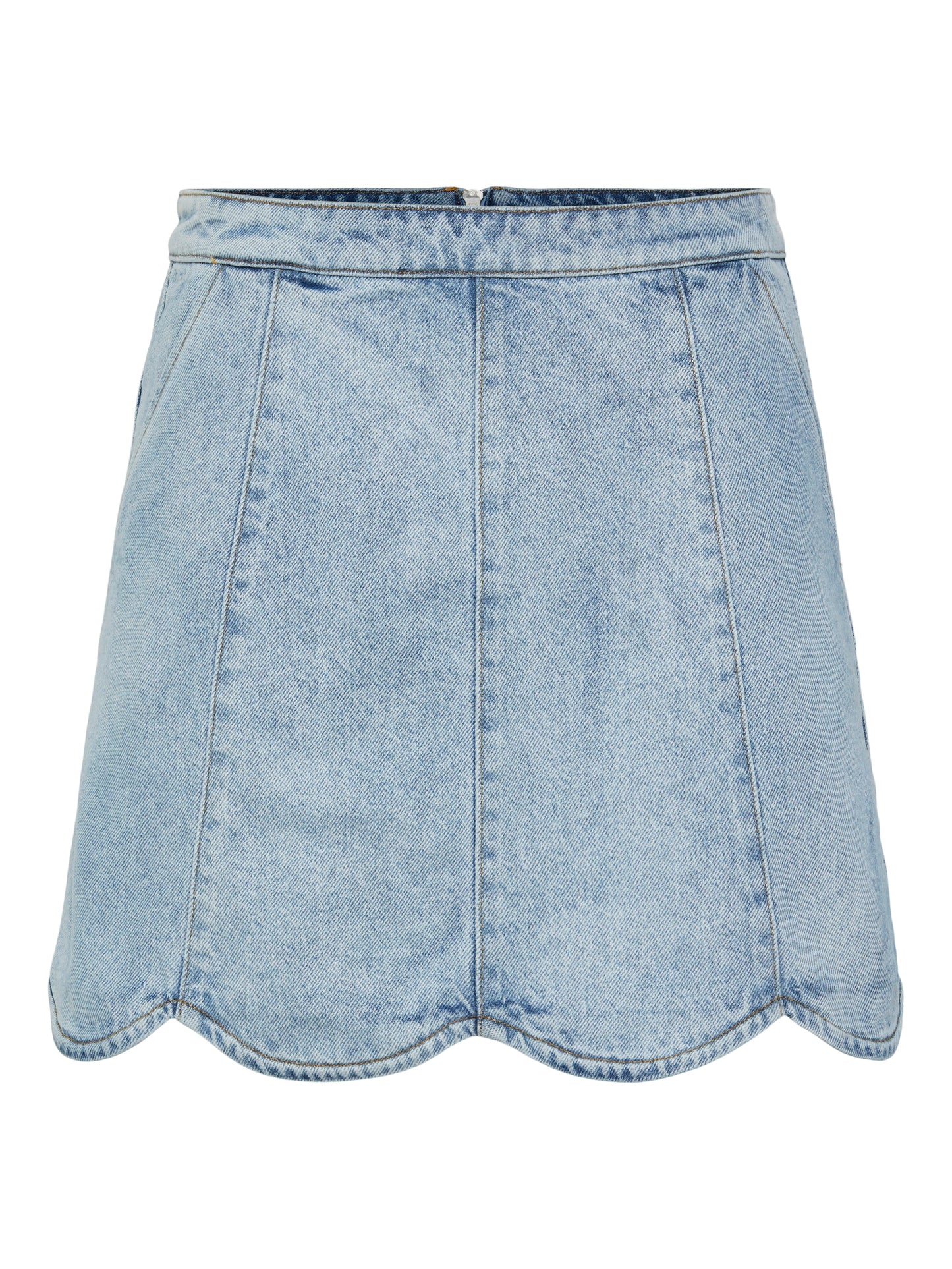 YAS SCALLOP HW SHORT DENIM SKIRT