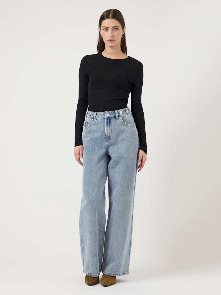 YAS ALIA MW BUTTON WIDE JEANS