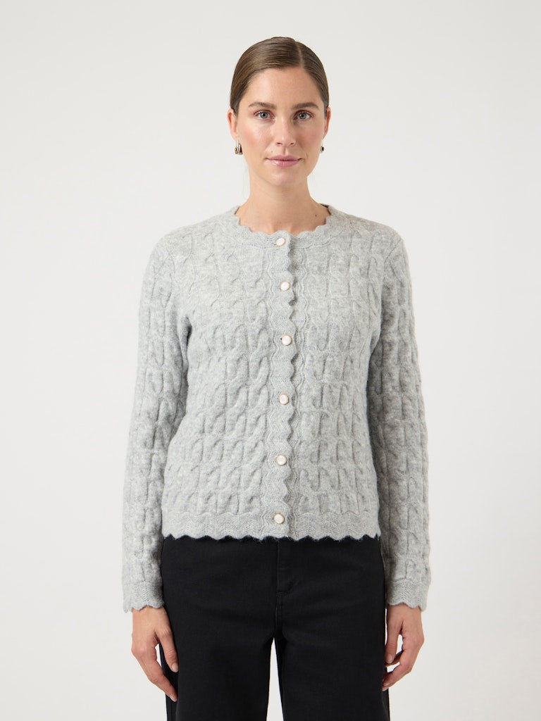 YAS BUBERA LS KNIT CARDIGAN | LICHTGRIJS