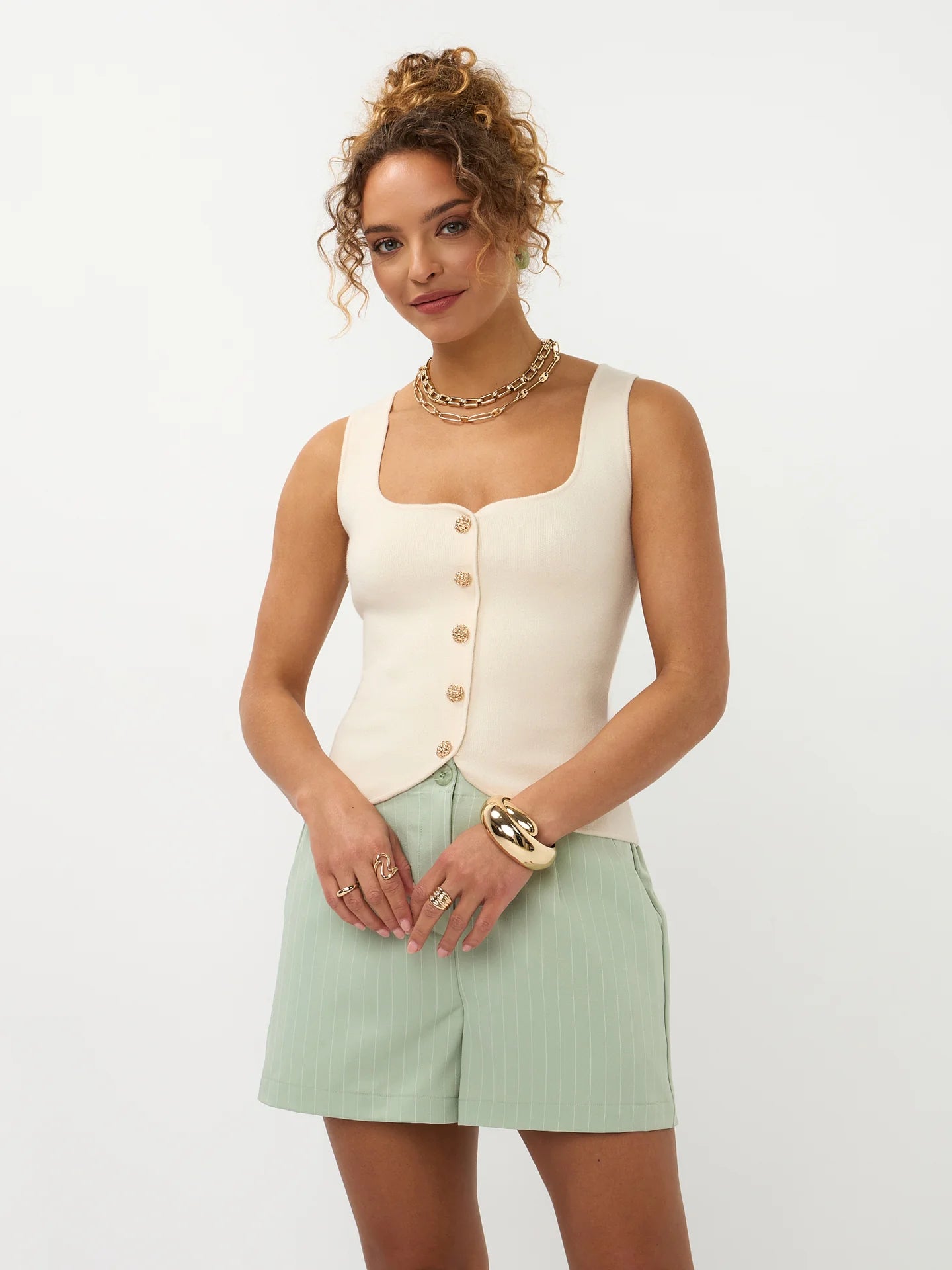 YDENCE KNITTED TOP MELLA | ECRU