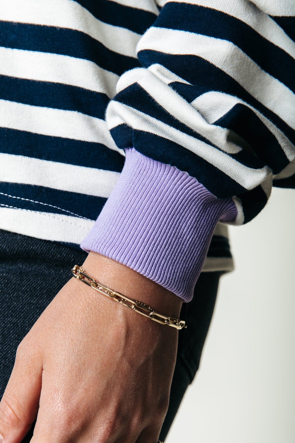 COLOURFUL REBEL STRIPE CONTRAST SWEAT