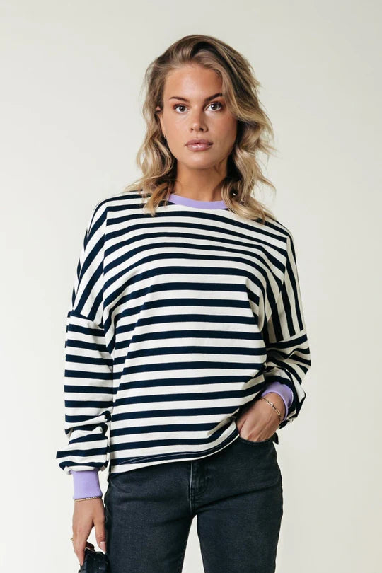 COLOURFUL REBEL STRIPE CONTRAST SWEAT