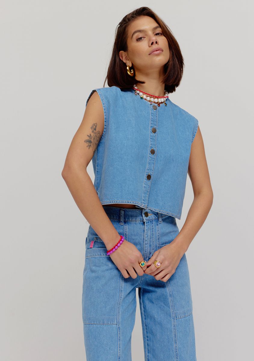 HARPER & YVE GILET GILLY DENIM