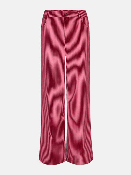 YDENCE PANTS DJAMILLA | CORAL PINK/BURGUNDY