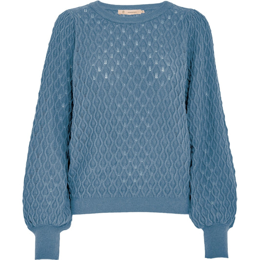 PEPPERCORN ROSALIA SLEEVE KNIT PULLOVER | ALLURE BLUE