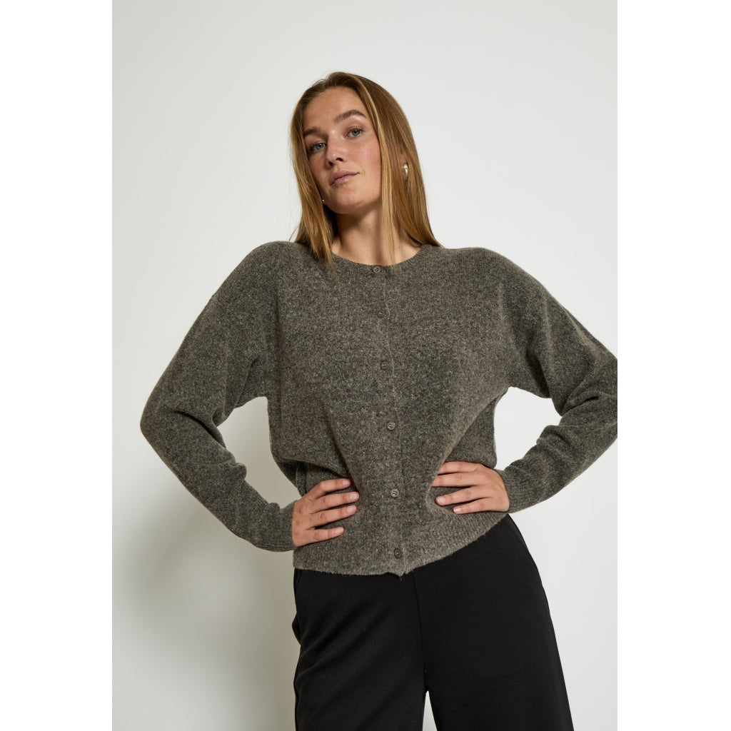DESIRES KATJA KNIT CARDIGAN | WALNUT MELANGE