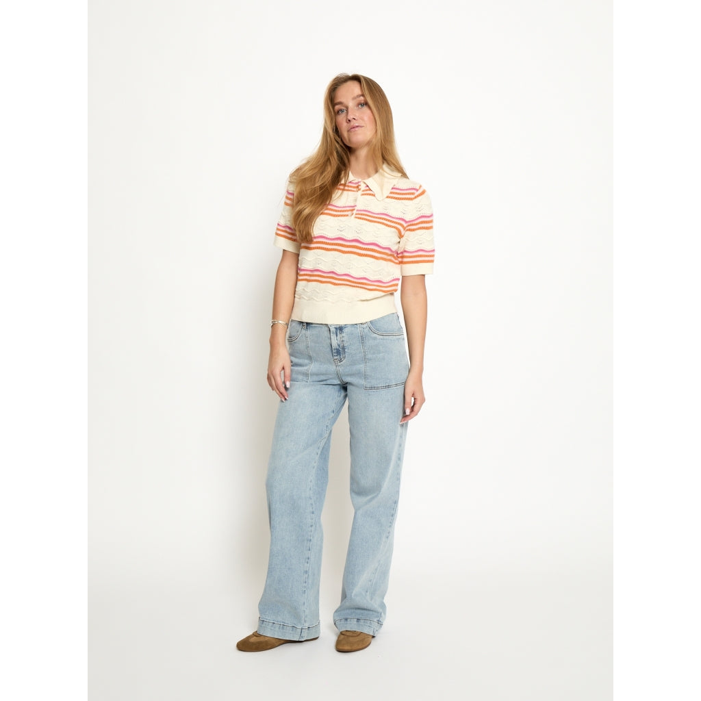 PEPPERCORN NARA KNIT TOP | GREY STRIPE