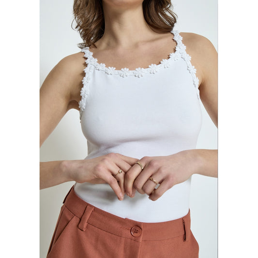 PEPPERCORN ALICE GOTS STRAP TOP | WIT