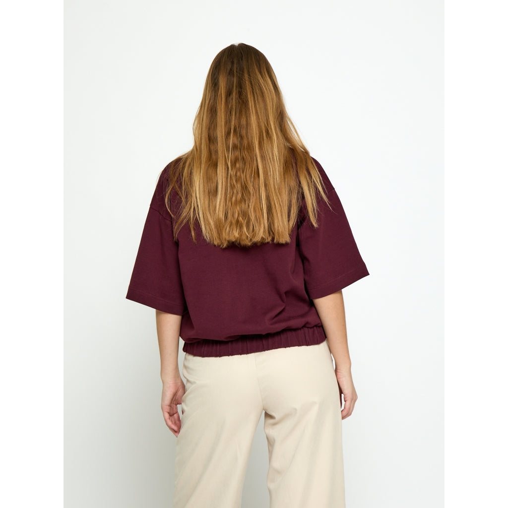 PC FIOLA GOTS V-NECK TSHIRT | BERRY