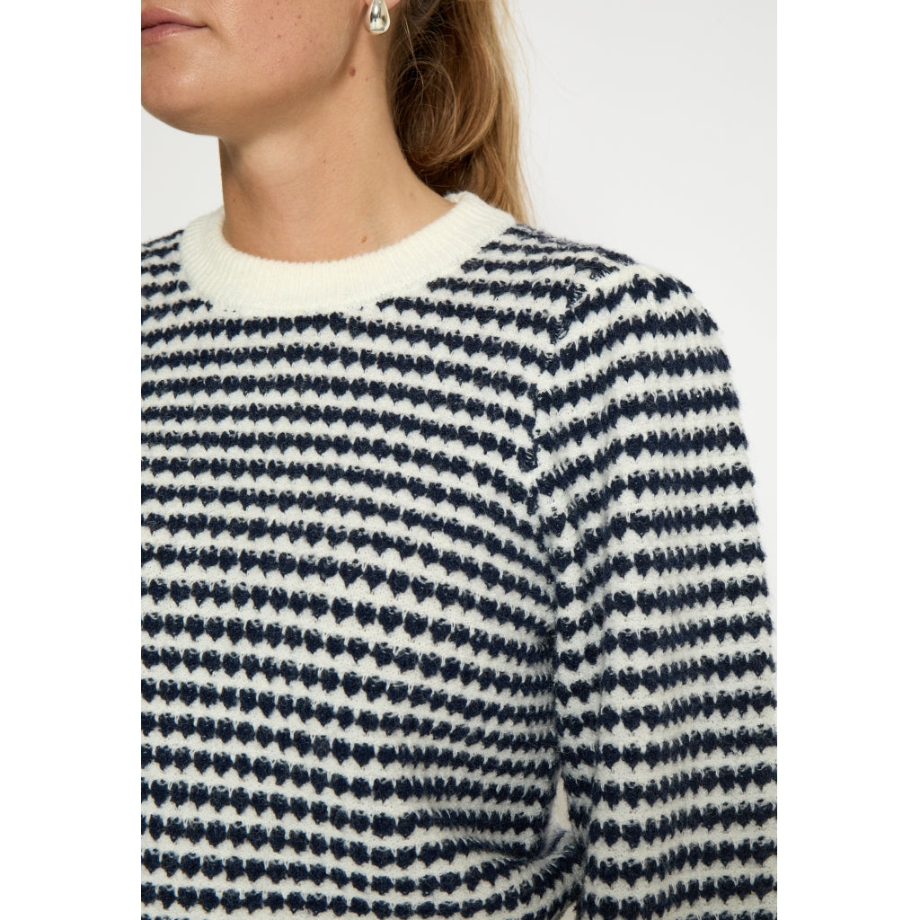 PEPPERCORN CAMILLA 3/4 SLEEVE STRIPED KNIT PULLOVER