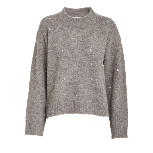 DESIRES LIA KNIT PULLOVER | WALNUT
