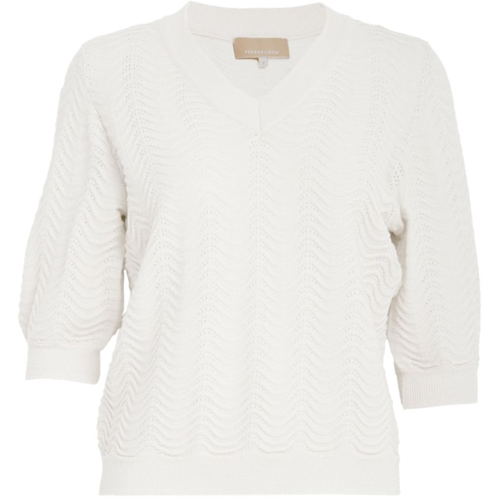 PEPPERCORN RUTHIA V-NECK PULLOVER | CREME