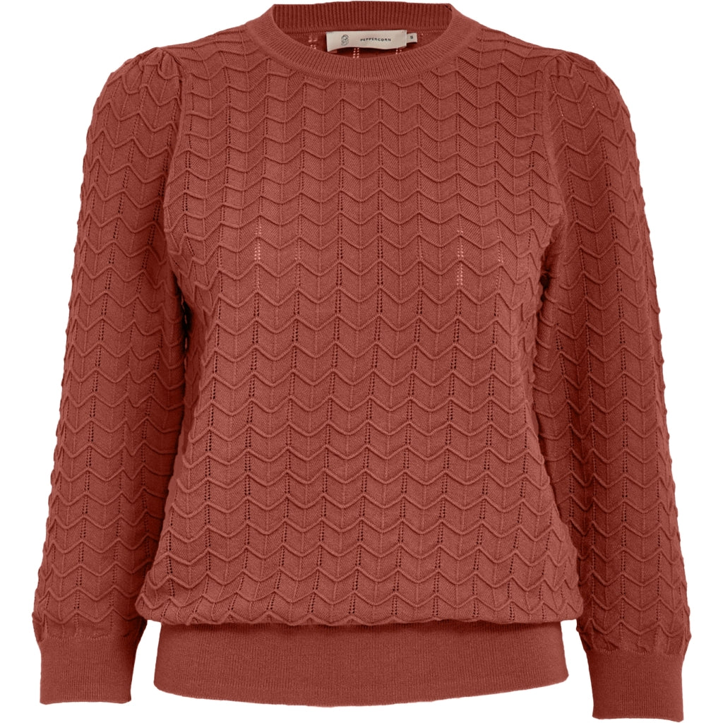 PEPPERCORN ROSY 3/74 SLEEVE PULLOVER | DUSTY CEDAR RED