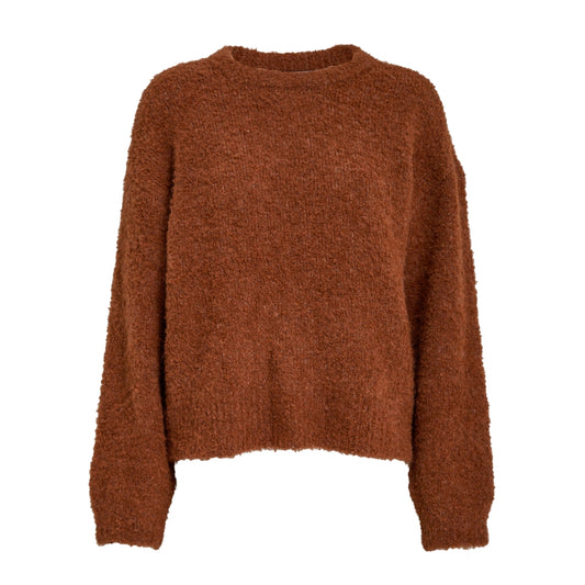 DESIRES KAIA BOUCLE KNIT PULLOVER | BRUIN