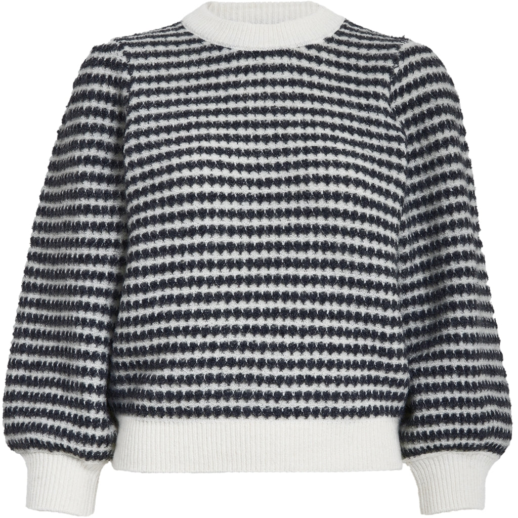 PEPPERCORN CAMILLA 3/4 SLEEVE STRIPED KNIT PULLOVER
