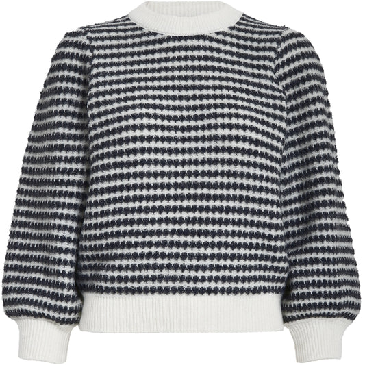 PEPPERCORN CAMILLA 3/4 SLEEVE STRIPED KNIT PULLOVER
