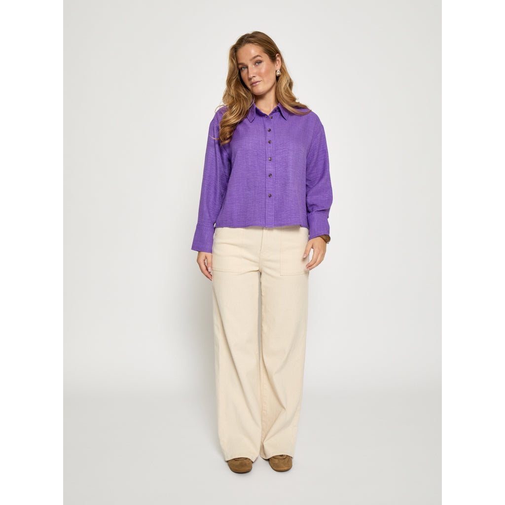 PEPPERCORN GABY SHORT SHIRT | PURPLE