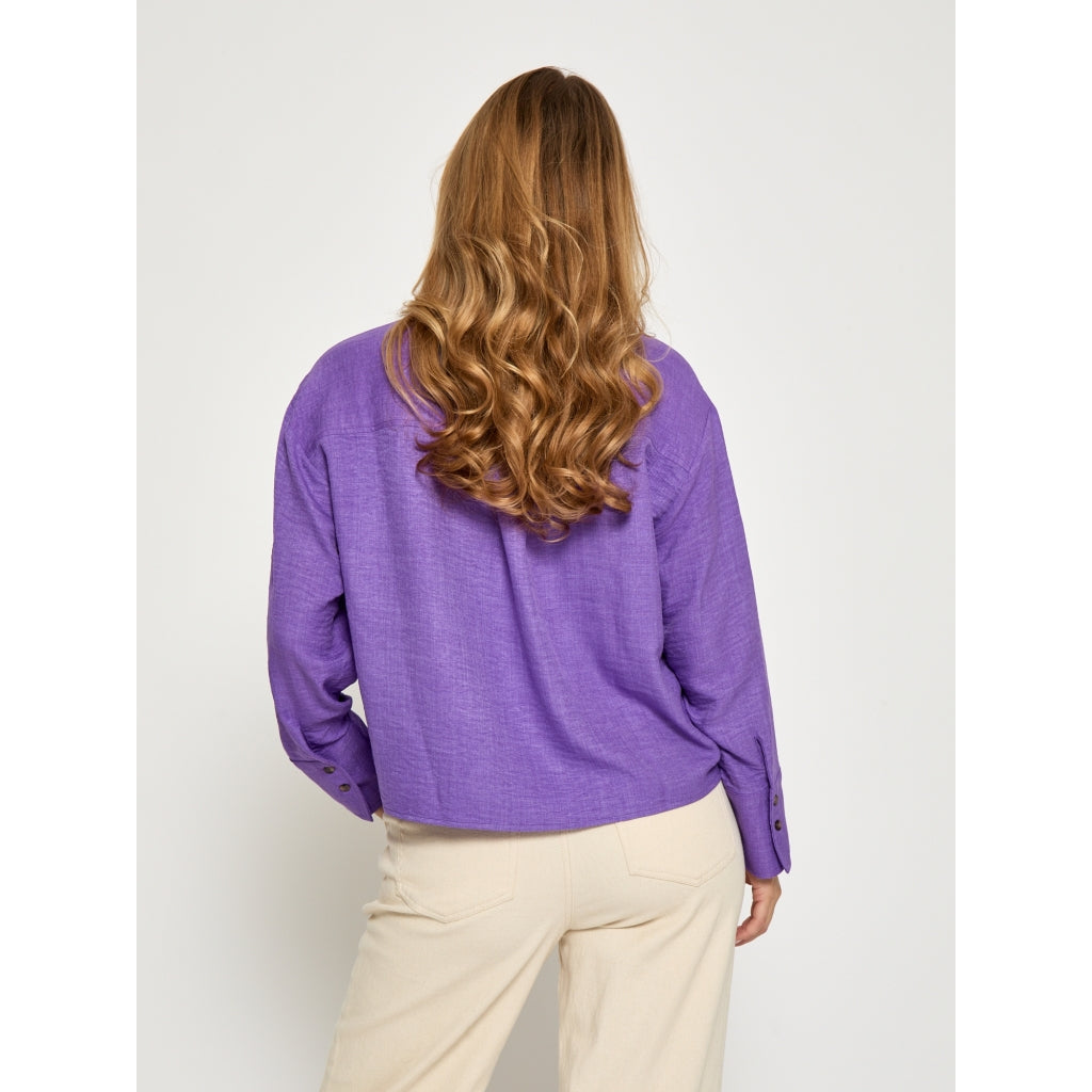 PEPPERCORN GABY SHORT SHIRT | PURPLE