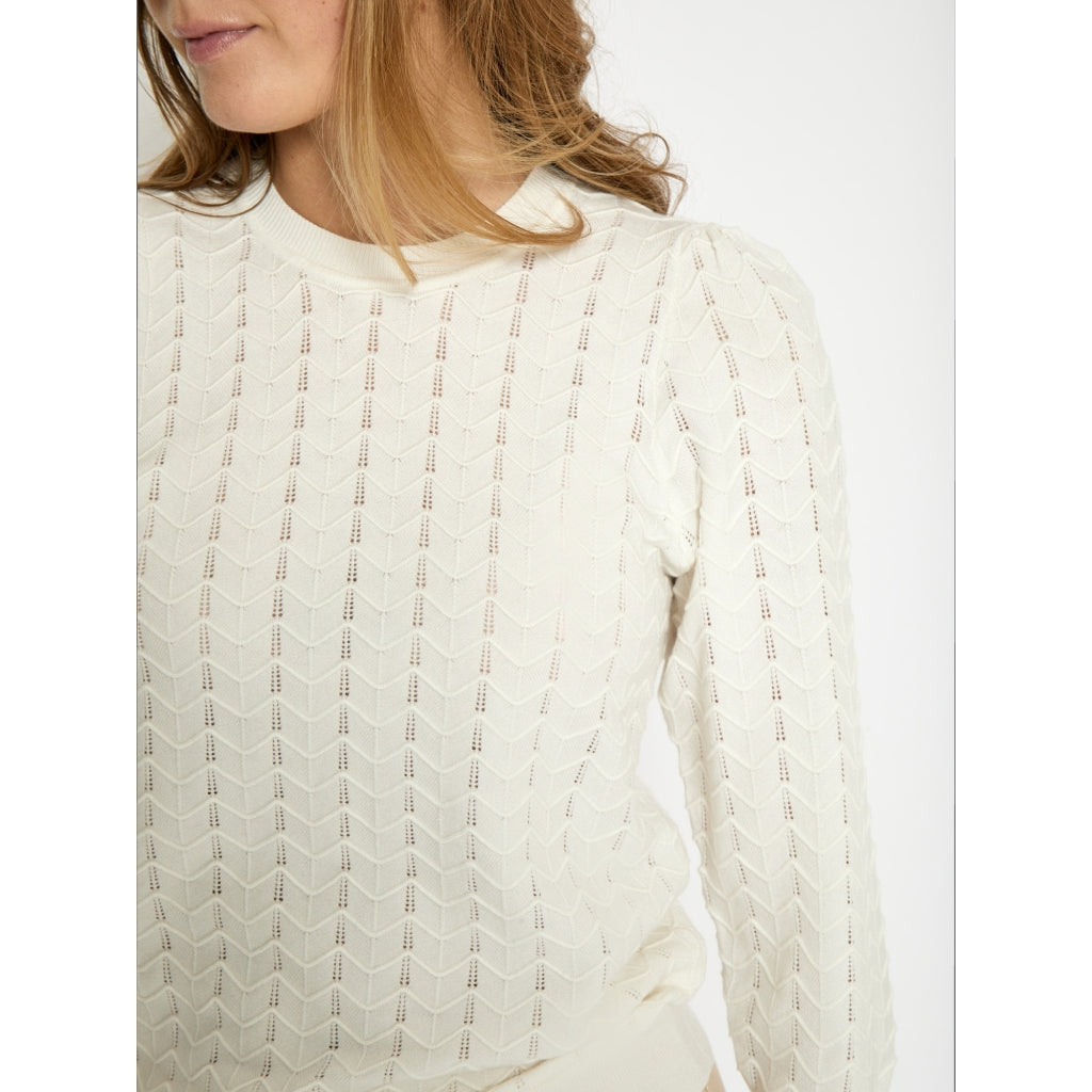 PEPPERCORN ROSY 3/74 SLEEVE PULLOVER | CLOUD DANCER