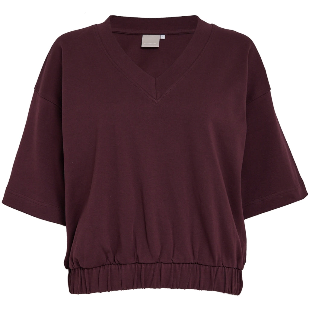 PC FIOLA GOTS V-NECK TSHIRT | BERRY