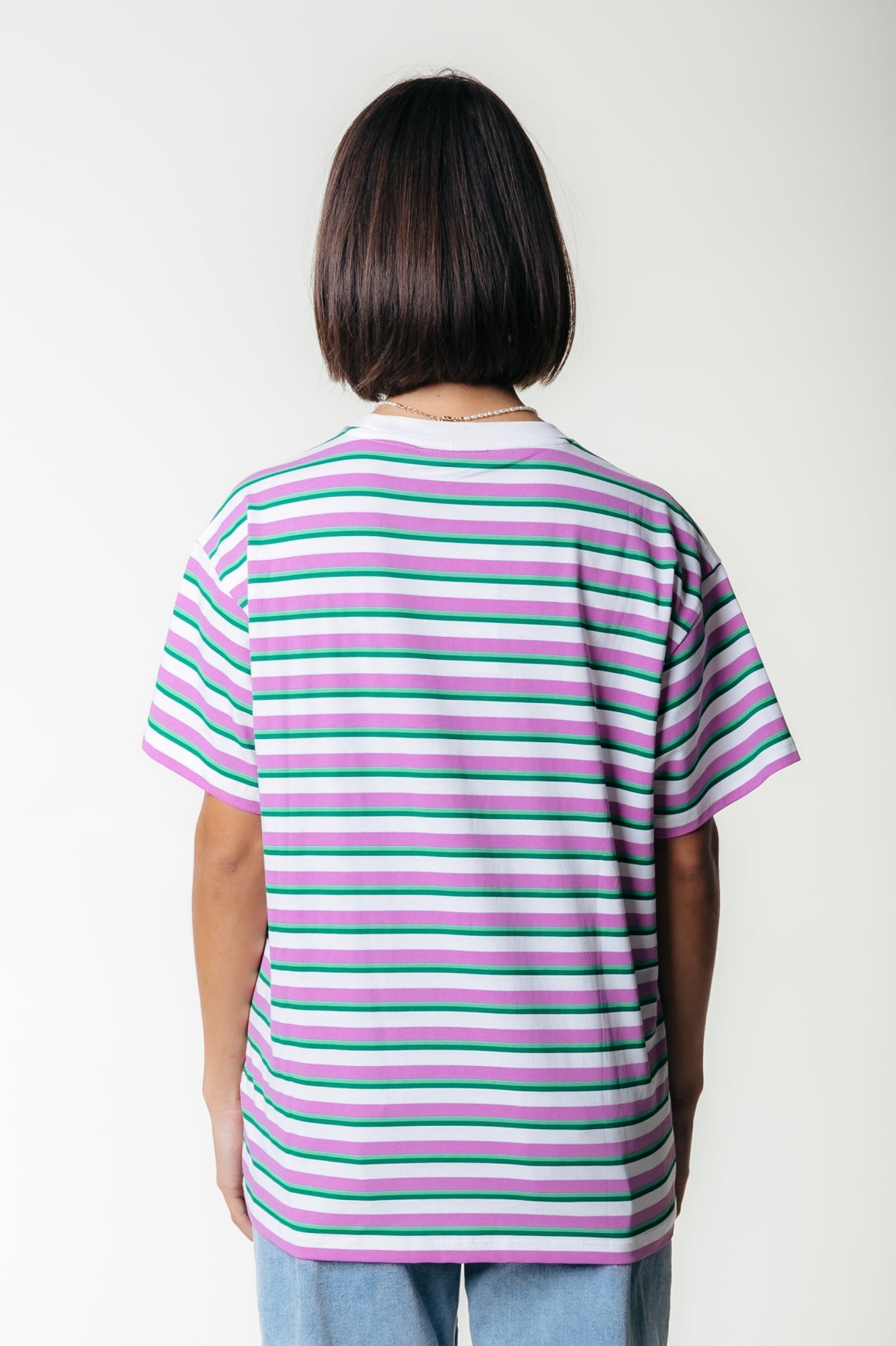 COLOURFUL REBEL PUFF LOGO STRIPE LOOSEFIT TEE