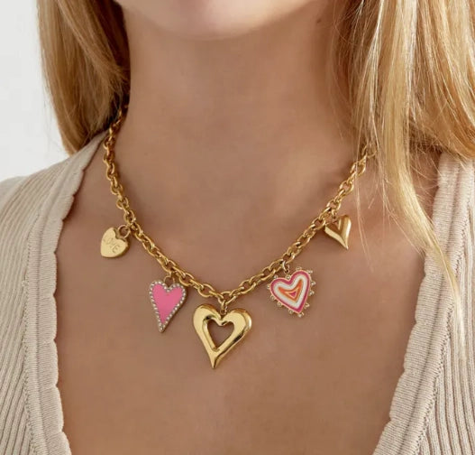 NECKLACE CHARM HEART | GOLD PLATERD