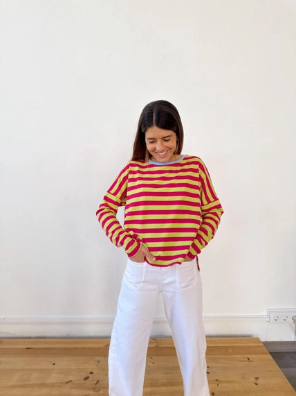 COTTON TREAT LONG SLEEVE SHIRT MIND TRAVELER | GROEN/ROZE