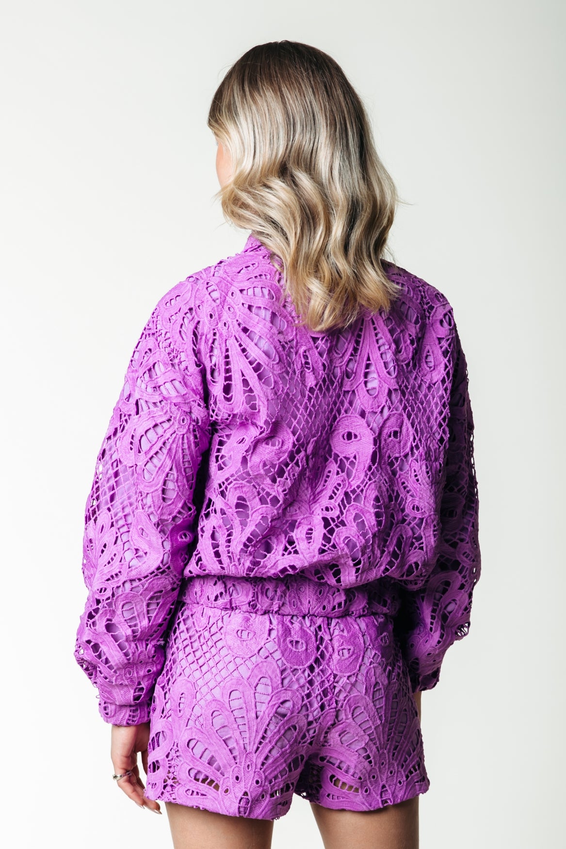 COLOURFUL REBEL BENTE LACE JACQUARD BOMBER JACKET