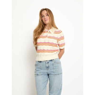 PEPPERCORN NARA KNIT TOP | GREY STRIPE