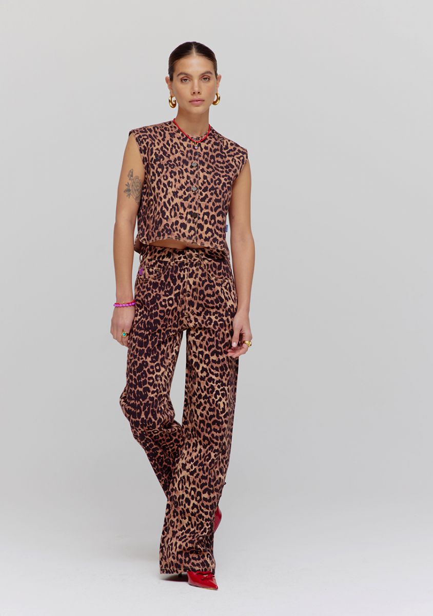 HARPER & YVE GILET GILLY LEOPARD