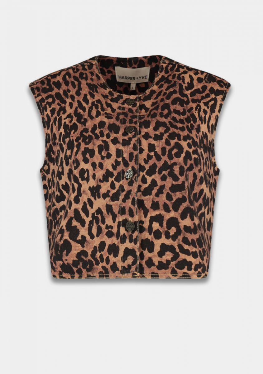 HARPER & YVE GILET GILLY LEOPARD