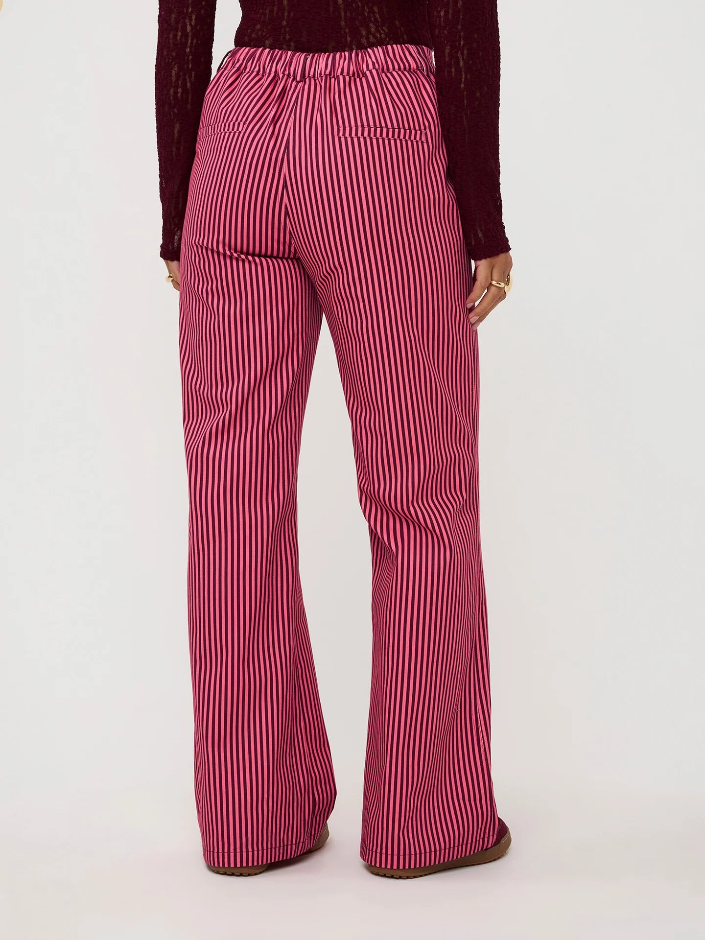 YDENCE PANTS DJAMILLA | CORAL PINK/BURGUNDY
