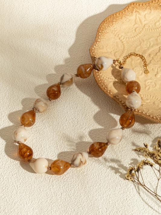 COTTON TREAT KETTING | BRUIN/WIT